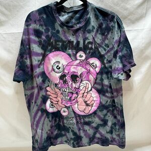 METALLICA T-Shirt Shortest Straw Tie-Dye Unisex Officially Licensed Large